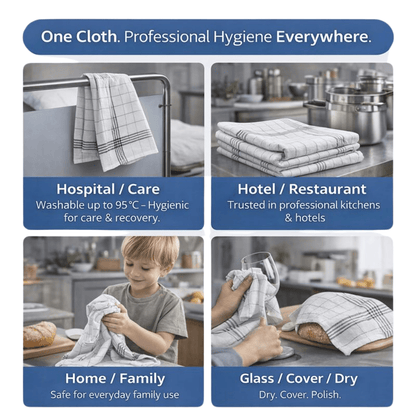 Magicwipe® Premium Cotton Tea Towels – Extra Thick 220 GSM
